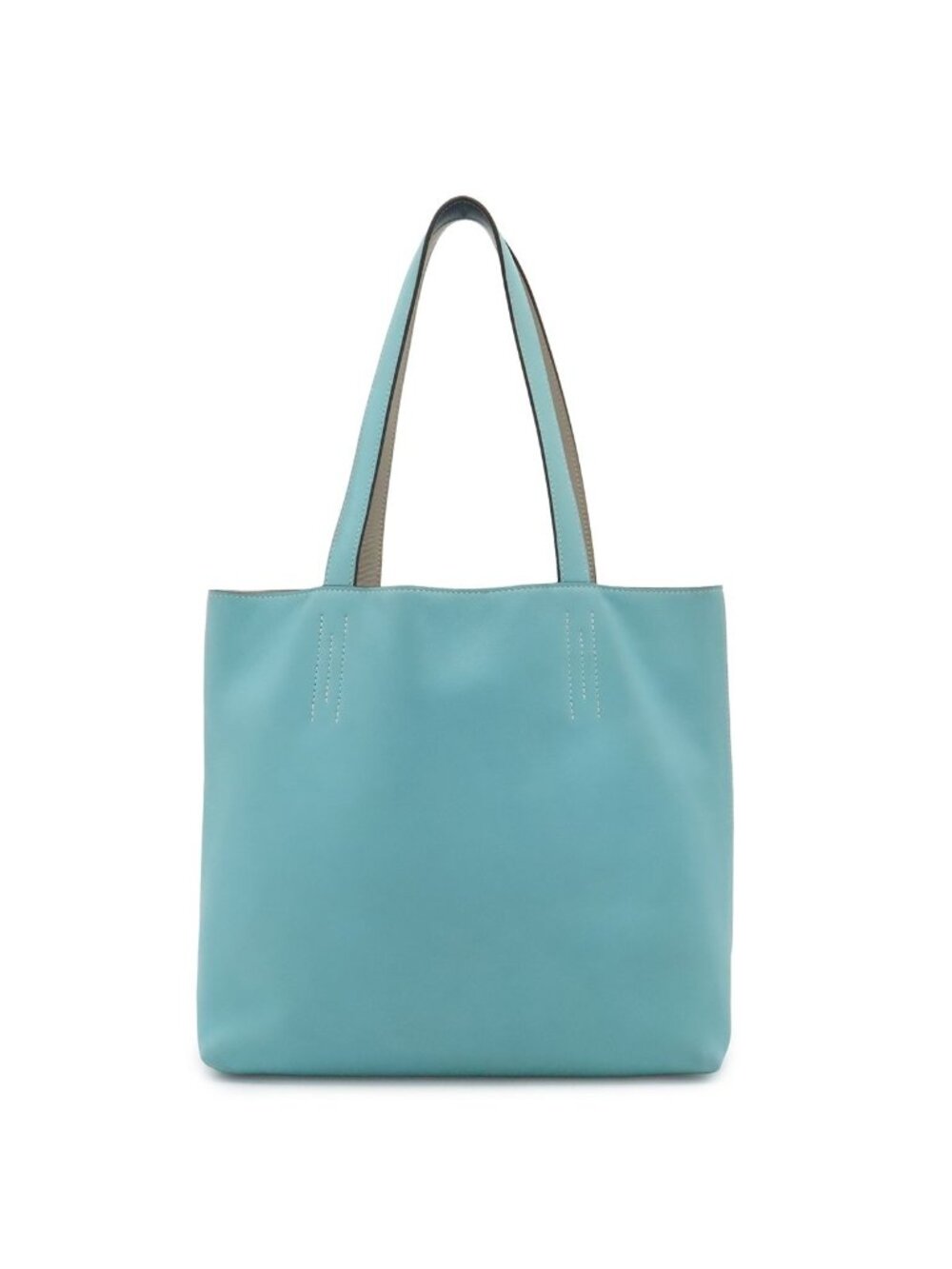 Hermes Double Sens 28 Tote Bag Reversible Veau Sikkim Leather Blue